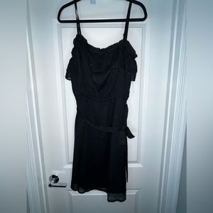 INC Spaghetti Strap Dress, Black with metallic detail